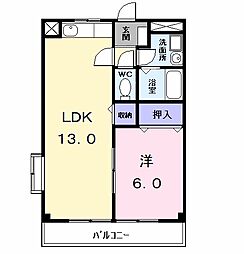 サンパレス 3階1LDKの間取り