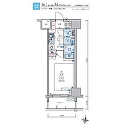 リヴシティ栄弐番館 9階1Kの間取り