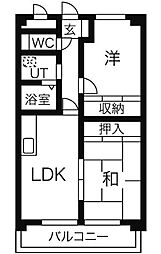 ヴィラジュリア 2階2LDKの間取り