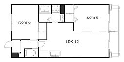 メゾンパトラージュ 3階2LDKの間取り