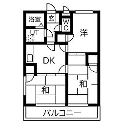 ベールまつば 3階3DKの間取り