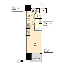グランカーサ千代田 5階1Kの間取り