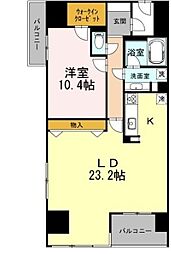 カスタリア伏見 11階1LDKの間取り