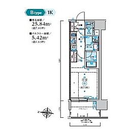 リヴシティ新栄 7階1Kの間取り