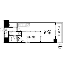 ラヴィータ泉 6階1LDKの間取り