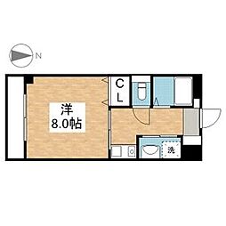 アビテイケダ 2階1Kの間取り