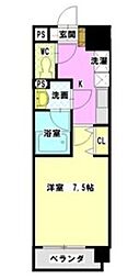 ベルモード 3階1Kの間取り