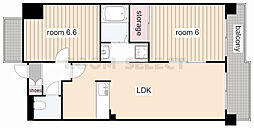 アークヒル 10階2LDKの間取り