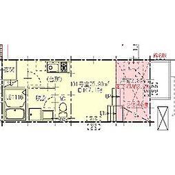 ハーモニーテラス亀島2 1SDKの間取図画像