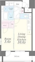 クリスタル丸の内 1階1LDKの間取り