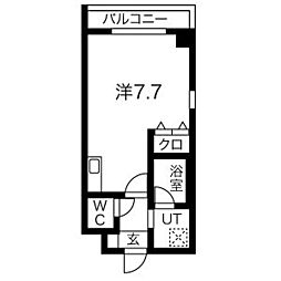 Maison de Soreil(メゾンドソレイユ) 2階ワンルームの間取り