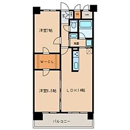 ファミール熱田 6階2LDKの間取り