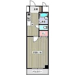 Blois南山I 2階1Kの間取り