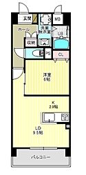 クレリア南一番 1階1LDKの間取り