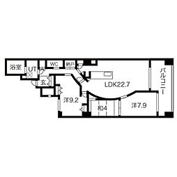 リモージュ徳川 5階2SLDKの間取り