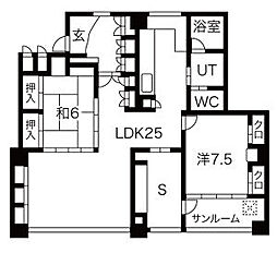 天池ビル 2階2LDKの間取り