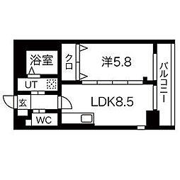 Casa Lucia(カーサルチア) 10階1LDKの間取り