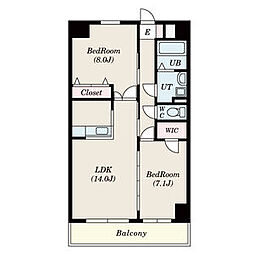 S-FORT鶴舞marks 2LDKの間取図画像