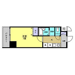 リアライズ黄金 8階1Kの間取り