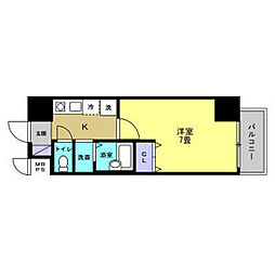 リアライズ黄金 10階1Kの間取り