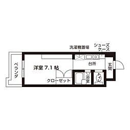 メジログランデ千代田 7階ワンルームの間取り