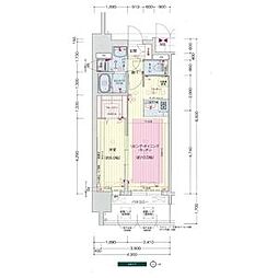 プレサンス大須観音駅前 11階1LDKの間取り