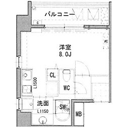 REGARO KANAYAMA Sta. 6階ワンルームの間取り