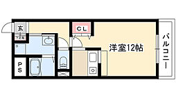 プリミエール塩付通 1階1Kの間取り