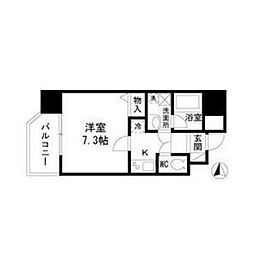 エコロジー栄レジデンス 7階1Kの間取り