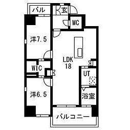 コモレビスクエア名駅北 9階2LDKの間取り