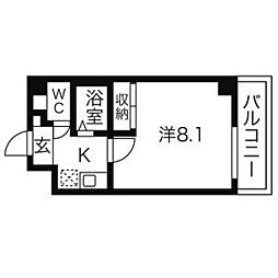 Ｒｏｓａ　Ｃａｎｄｏｒｅ 9階1Kの間取り