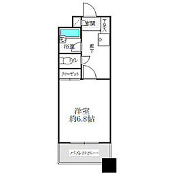 TKビル 4階1Kの間取り