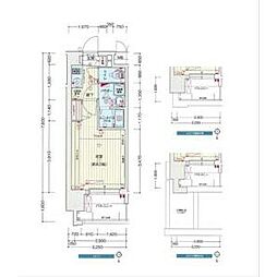 プレサンス久屋大通セントラルパーク 14階1Kの間取り