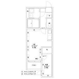 Coco Cat 岩塚 3階1LDKの間取り