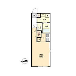 Branche千代田 4階ワンルームの間取り