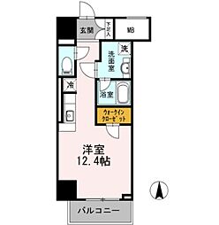 御幸レジデンス丸の内 1階ワンルームの間取り