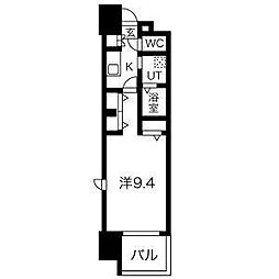 パルティール高畑 5階1Kの間取り