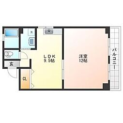 いしだビル 3階1LDKの間取り