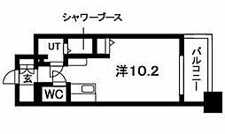 N.S.ZEAL 大曽根 6階ワンルームの間取り