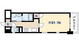 スタジオスクエア大須 8階1Kの間取り