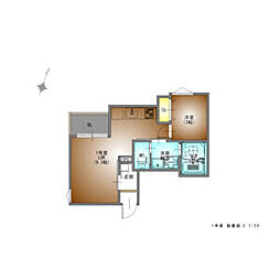 REGALEST F 上小田井(エフ カミオタイ) 3階1LDKの間取り