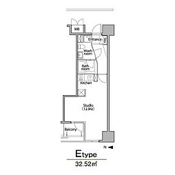 グラン・アベニュー栄 4階ワンルームの間取り