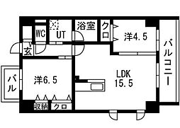 ポルタニグラ大須観音 10階2LDKの間取り
