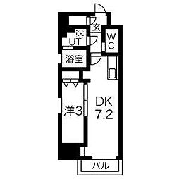 Blue Ocean Sako 2階1DKの間取り