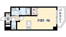 プレサンス上前津リラクシア 3階1Kの間取り