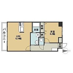 セントラルコート千代田 9階1LDKの間取り