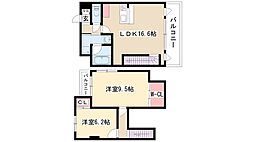 スタジオスクエア泉 9階2LDKの間取り