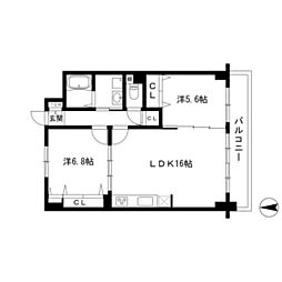 GRAN CREST 8階2LDKの間取り