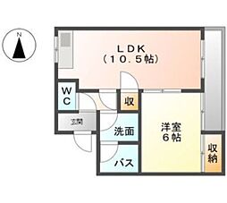 ラフォーレ妹尾 2階1LDKの間取り