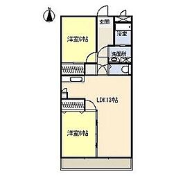 第2宮地興産ビル 2LDKの間取図画像